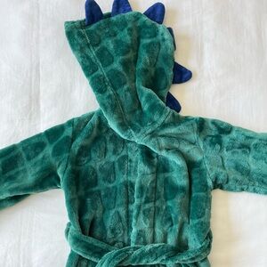 Green Dinosaur Hooded Robe with Blue Spikes